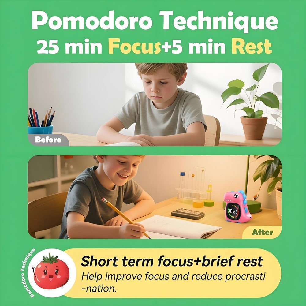 Doli Yearning Visual Timer for Kids, 99 Minute Digital Cute Kids Visual Timer...