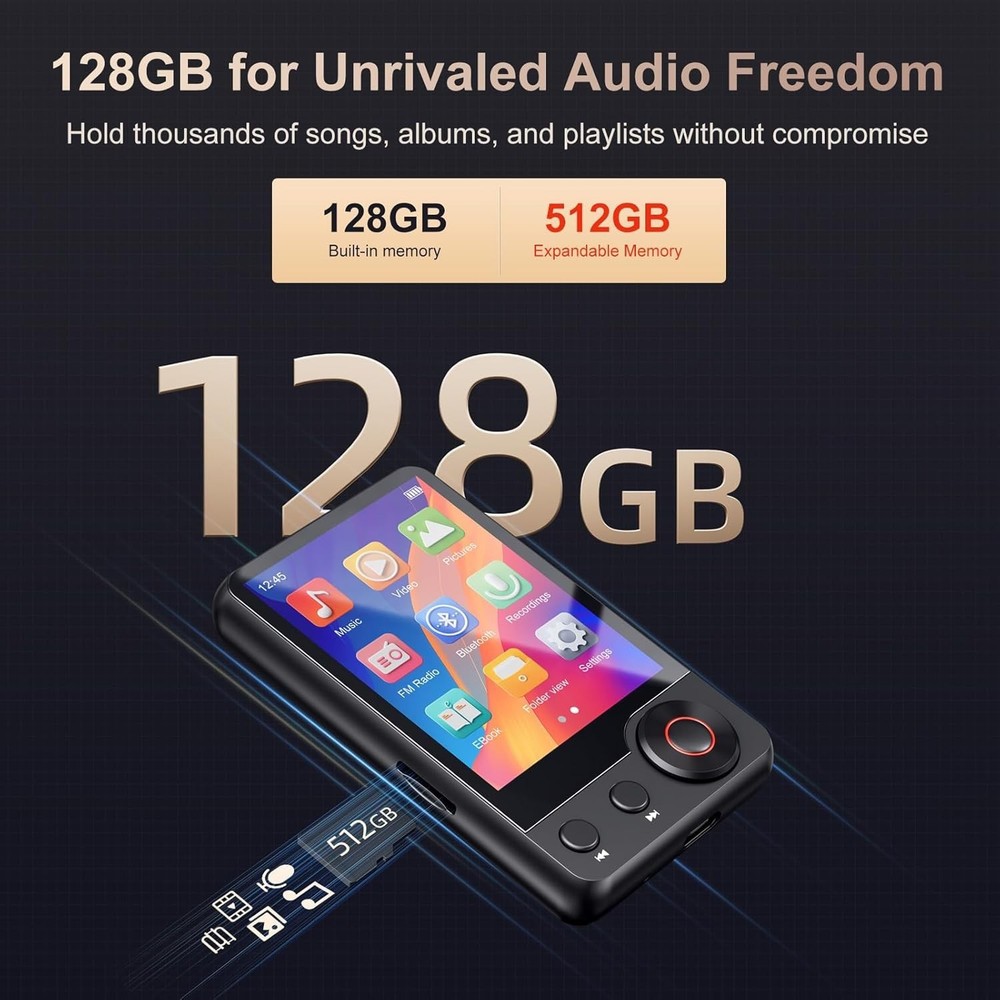 MECHEN D53 128GB MP3 Player with Bluetooth