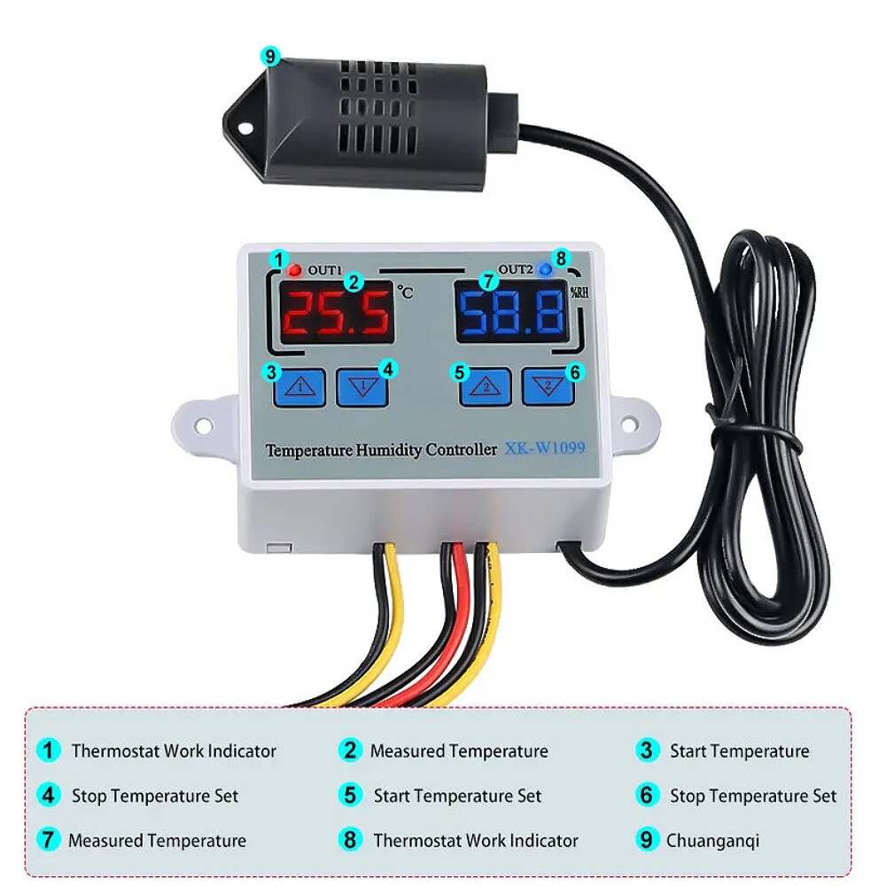 for W1099 digital controller for precise temperature and humidity control--