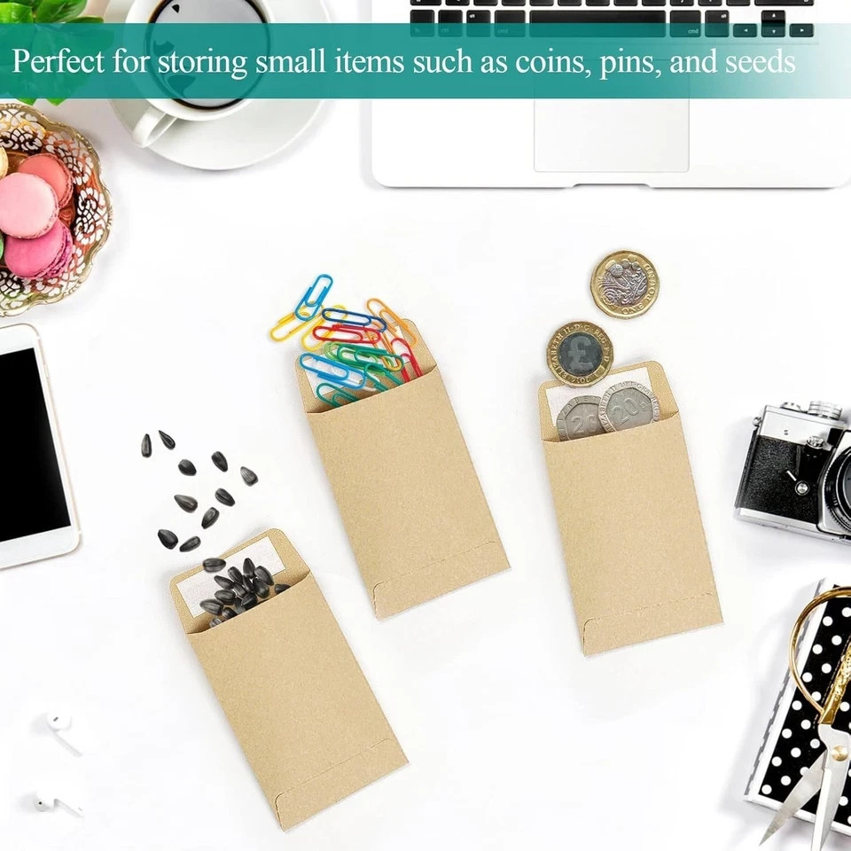 180pcs Small Seed Saving Envelopes Bulk 2.35 X 3.5 Empty Paper Packets for Coins