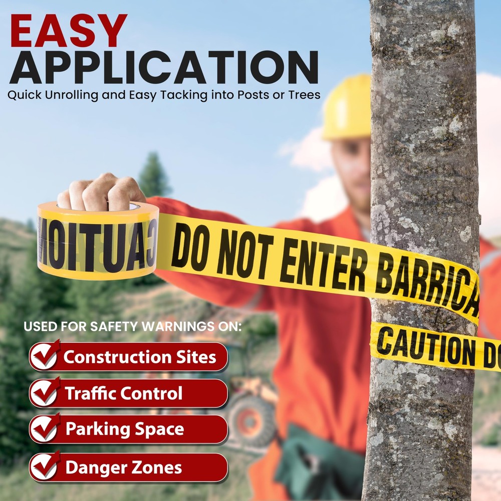 Pyle "Caution Tape Yellow, Caution Do Not Enter”- 8 pc