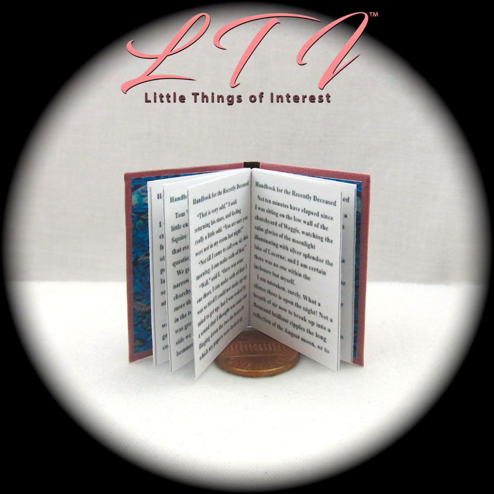 1:6 Scale HANDBOOK FOR THE RECENTLY DECEASED Readable Miniature Book
