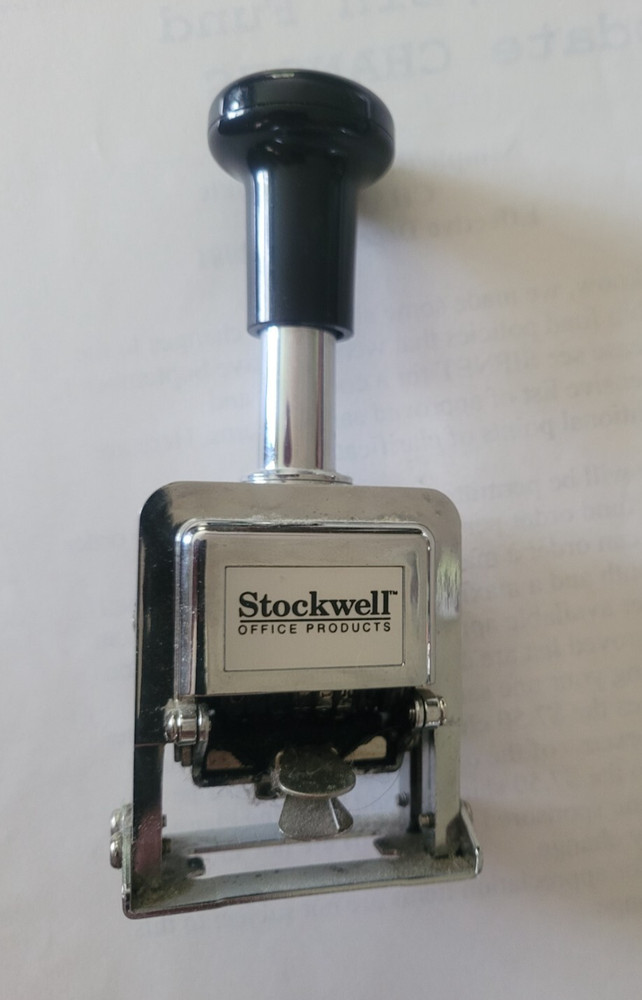 Stockwell Automatic Numbering Stamp, 6-Digits Self Inking