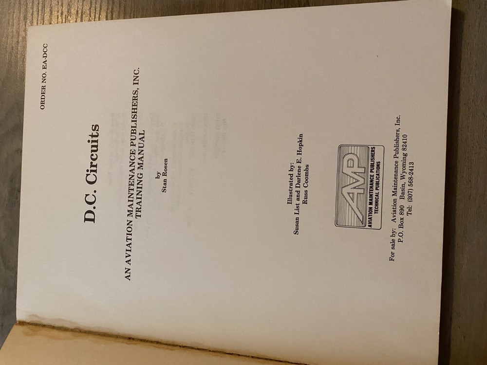 DC Circuits Avionics Technician Training Course Book AMP