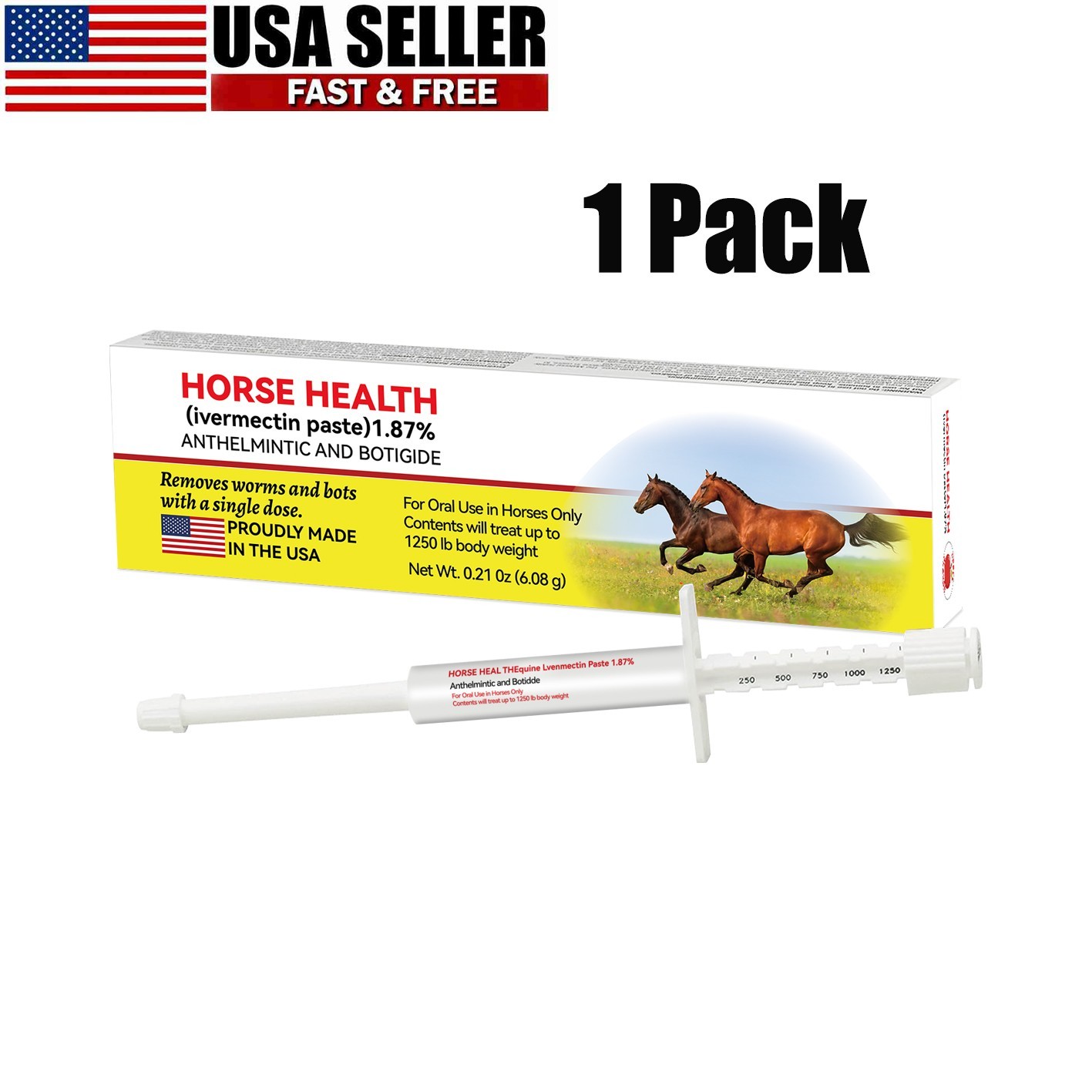 1 Pack In Box Paste Horse Dewormer Apple Flavor wormer EXP 1/2028
