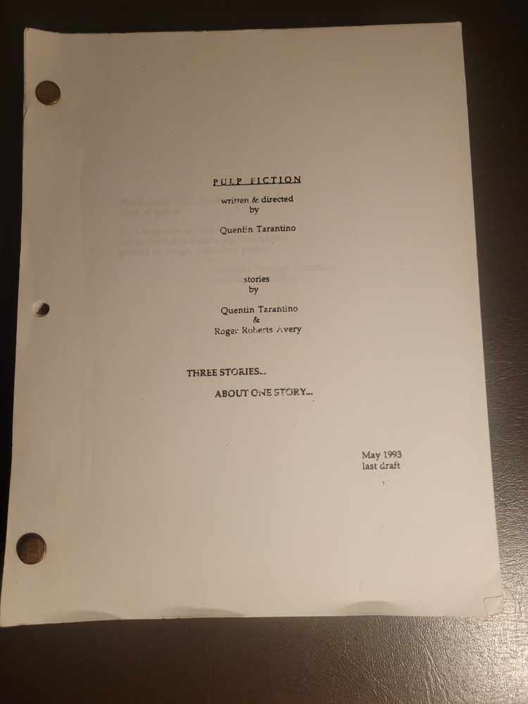 PULP FICTION – VINTAGE 1993 PRODUCTION-DISTRIBUTED SCRIPT