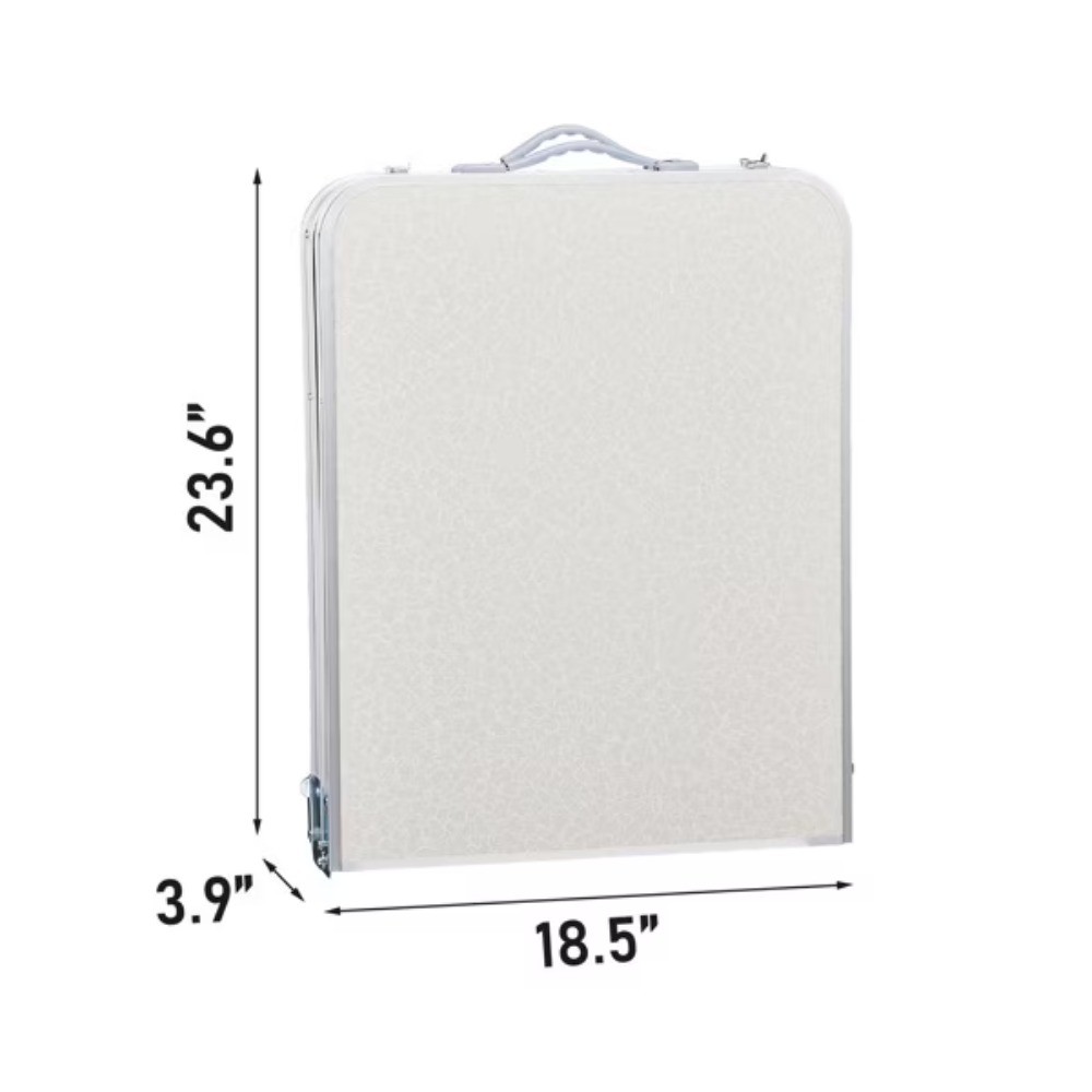 Folding Camping Table with Adjustable Heights, Storage Compartments