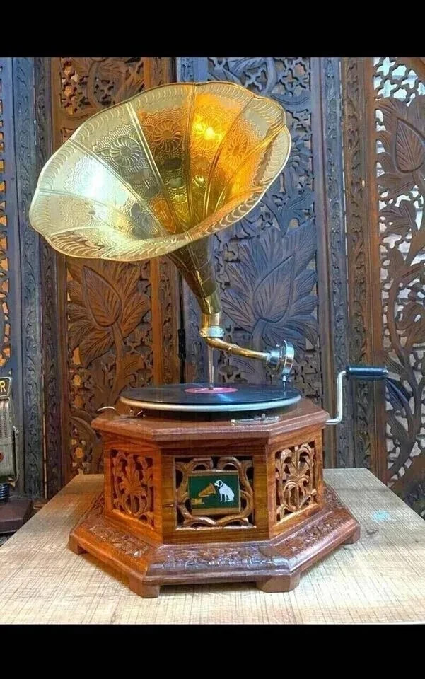 Antique HMV Gramophone Fully Functional Working Phonograph win-up Record Player