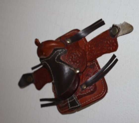 Vtg Miniature Small Tooled Leather Horse Western Saddle