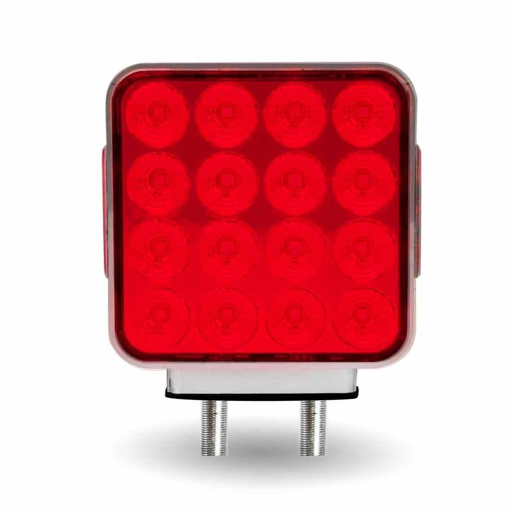 Amber/Red Turn & Marker Square Reflector Double Face LED Light – Double Post
