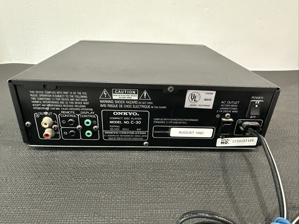 Onkyo C-30 CD Player Compact Size Silver