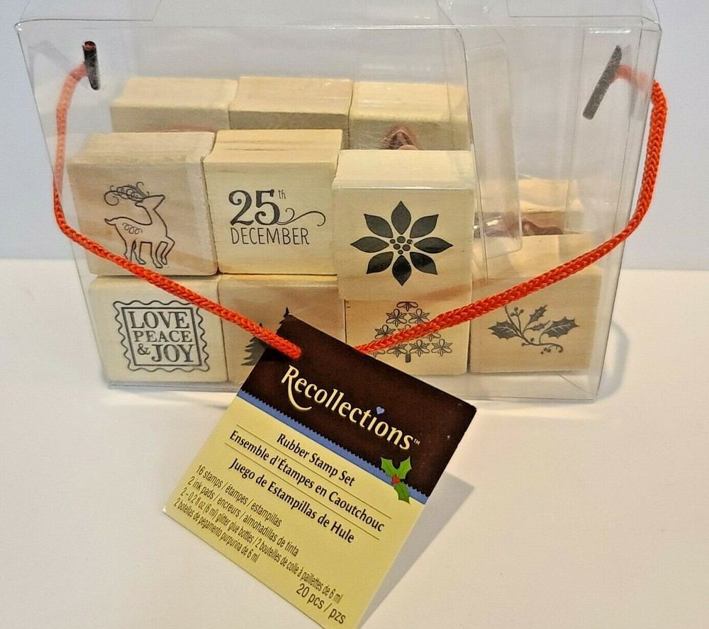 Mini Holiday Recollections Rubber Stamp 14 pcs partial Set Read description!