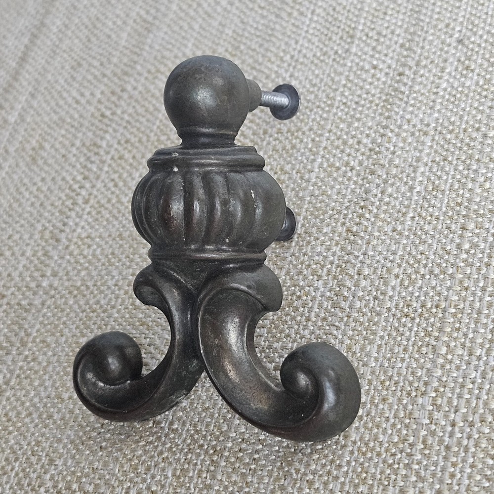 Ornate Drawer Pull Handles Set 6 Antique Bronze Tone Cabinet Hardware Scroll