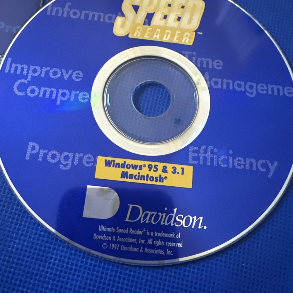 Vintage Ultimate Speed Reader training CD For Windows 95/Mac 3.1