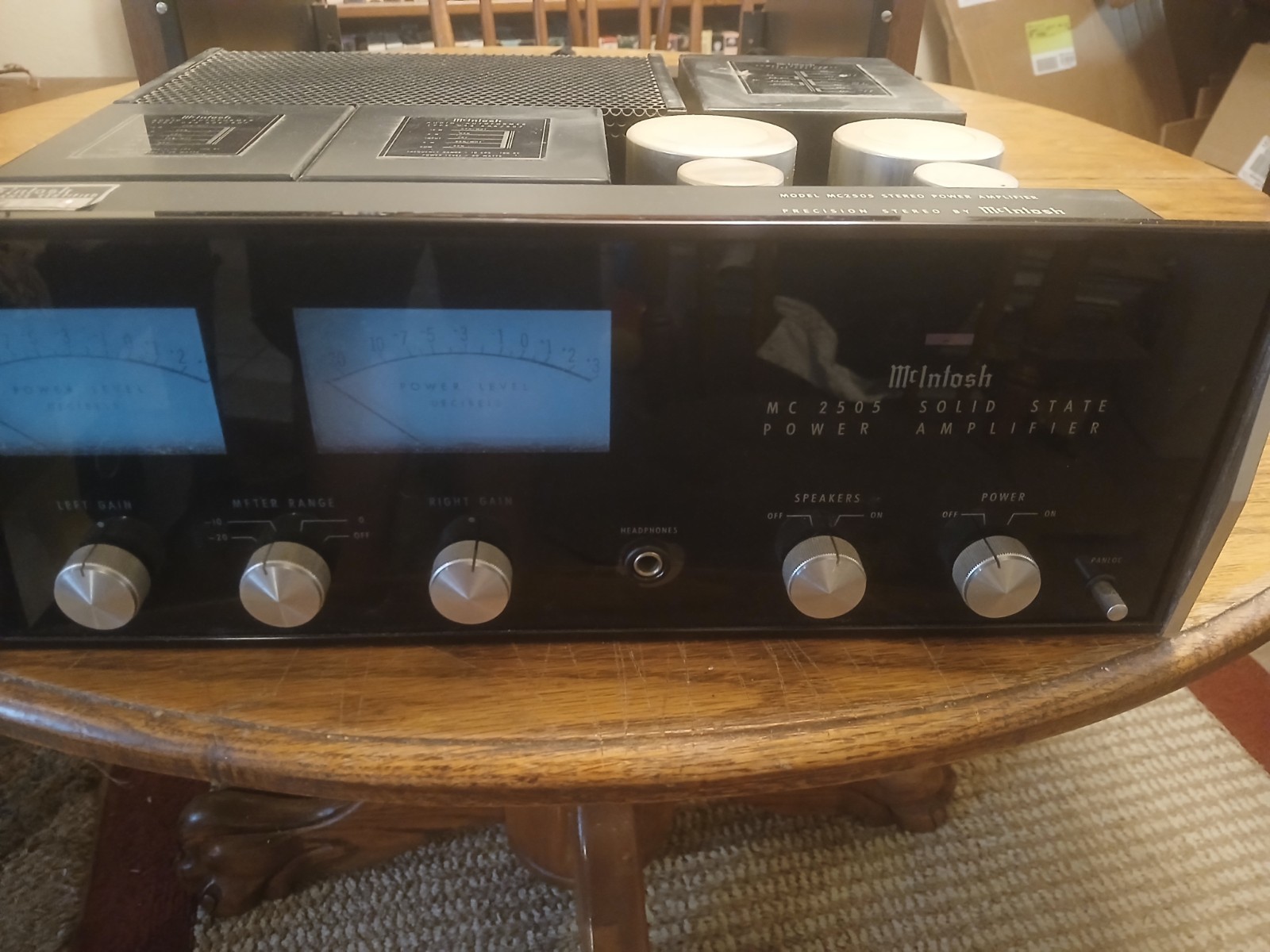 Mcintosh Amplifier Mc 2505 In Working Condition With Wood Case And Manual