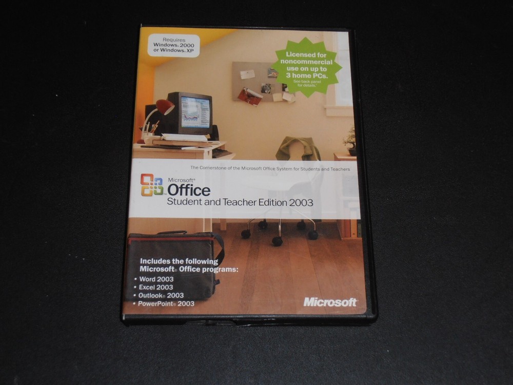 Microsoft Office 2003 Student and Teacher Edition (PC, 2003) With Key