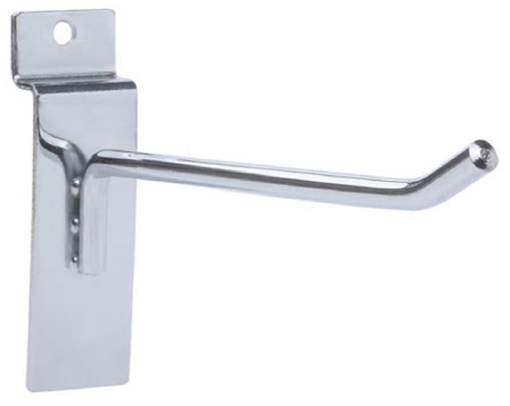 SLATWALL CHROME DISPLAY HOOK Select Your Size - 20 Pcs Pack