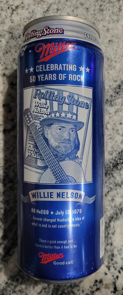 WILLIE NELSON 24 oz MILLER LITE CAN