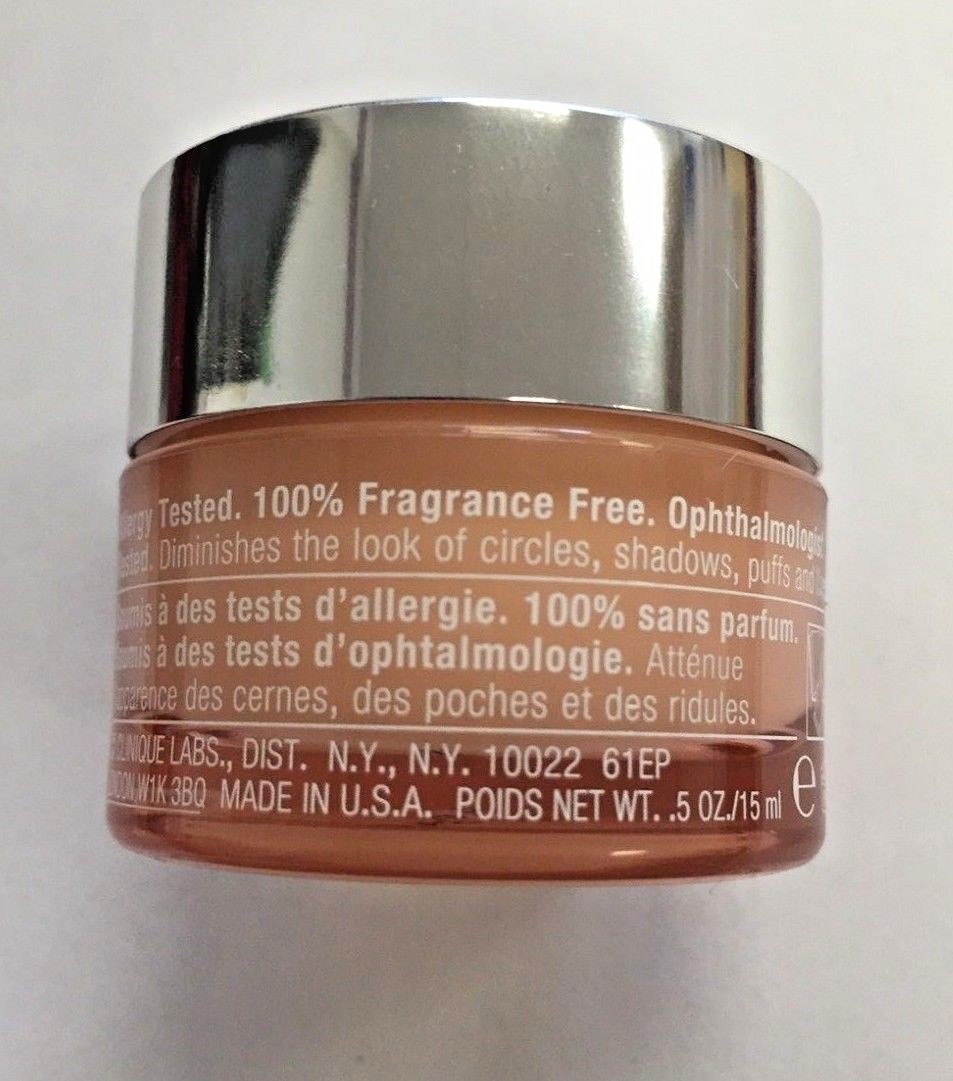 Clinique All About Eyes reduces circles, puffs .5 oz 15 ml jar New w/o Box GWP#1