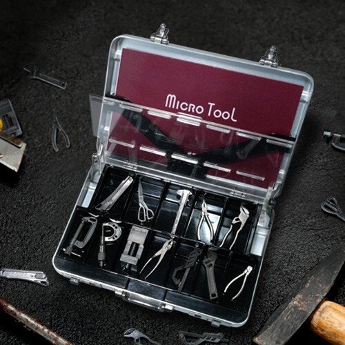 12 Types Micro Tool Set Miniature Collectibles Attaché Case Dad Gift Japan New