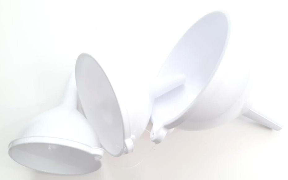 NEW 3 PC FUNNEL SET WHITE SMALL MEDIUM LARGE