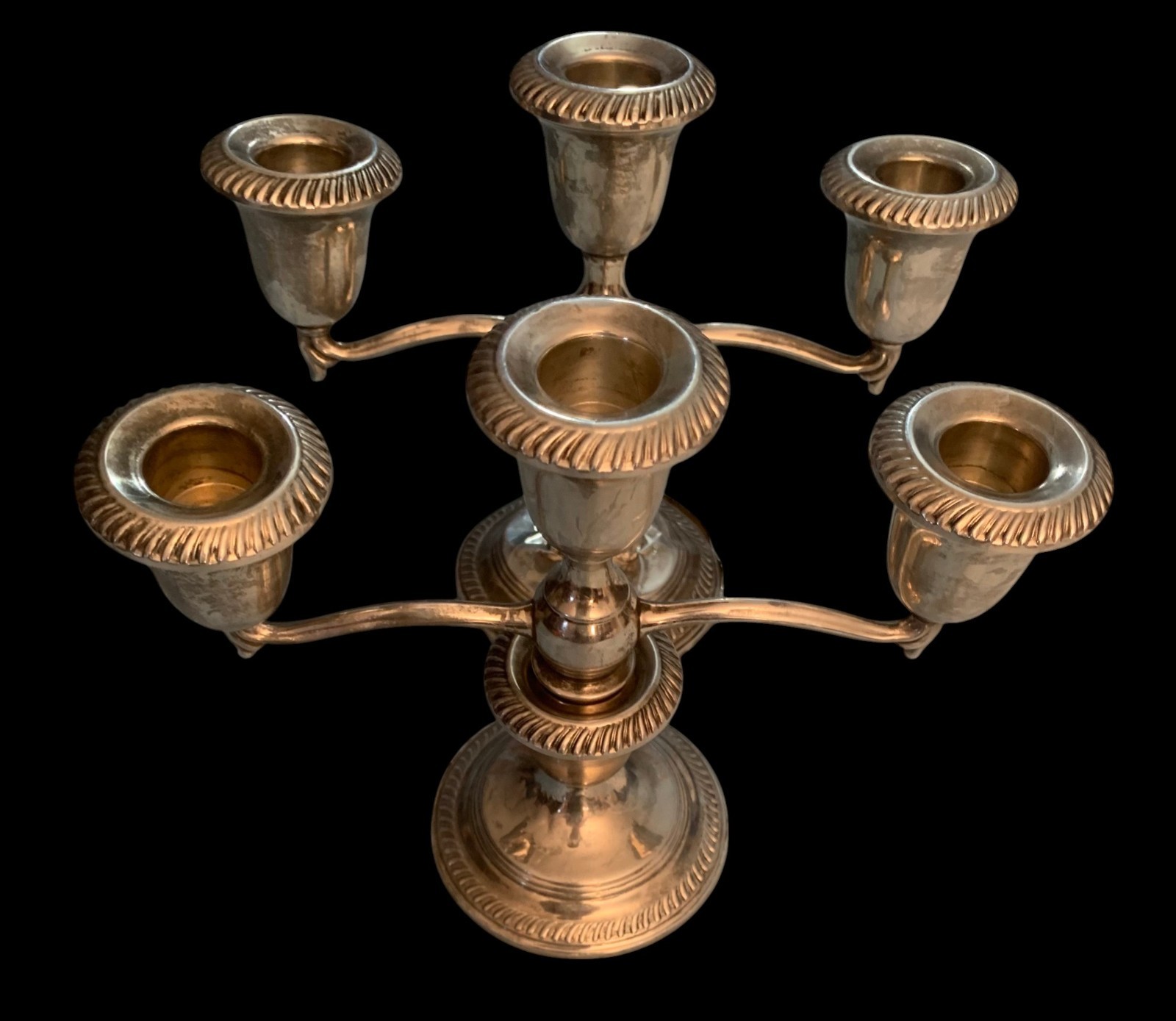 Sterling Silver Weighted "735" 3 Arm Candlestick Candelabra PAIR* HALLMARK