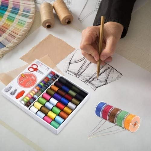 100pcs Sewing Thread Tools Kit - 64 Rolls Machine Thread Spools, 30pcs Needle...