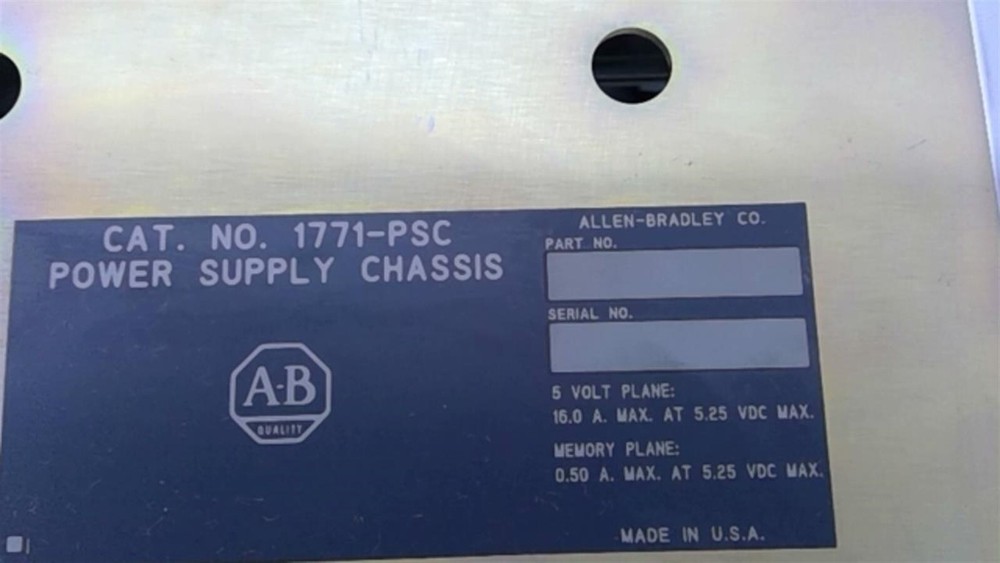 Allen Bradley 1771-PSC Power Supply Chassis With RS-232-C Interface Module