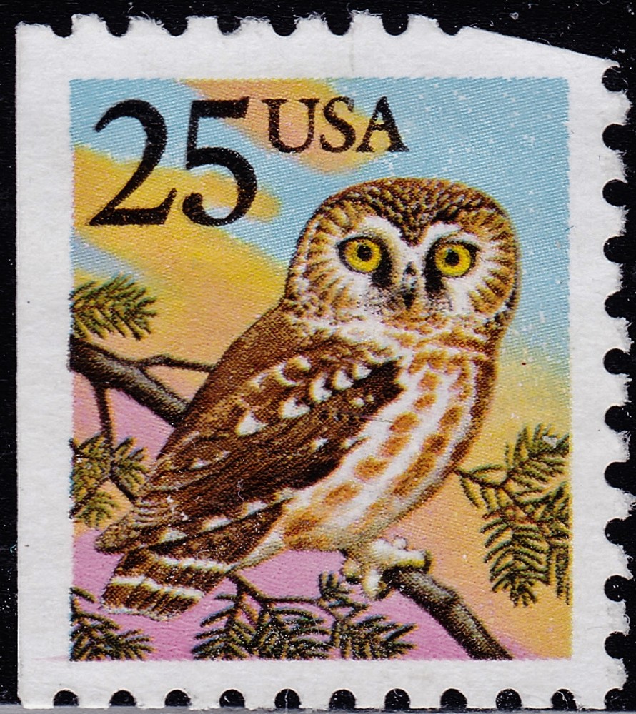 ERROR  2285e  25c Owl - UNTAGGED ERROR - Uncanceled with cut corner
