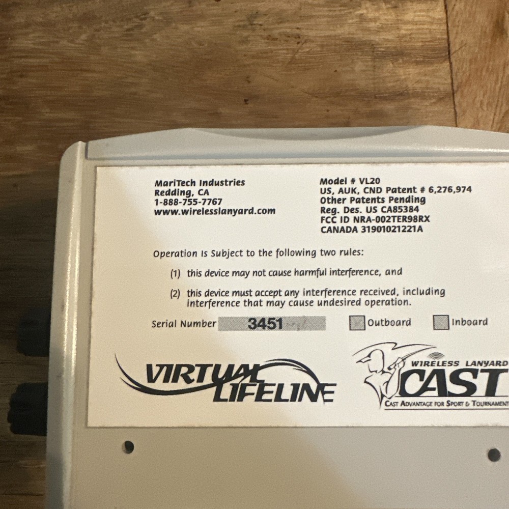 MARITECH INDUSTRIES VIRTUAL LIFELINE WIRELESS ENGINE SHUT OFF SYSTEM MARINE