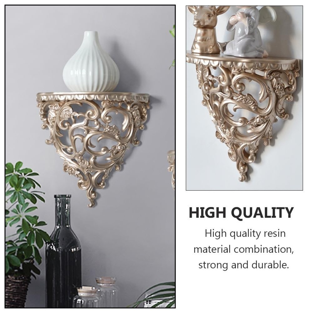 2PCS Resin Floating Wall Shelf Wall Mounted Decorative Display Wall Organizer...