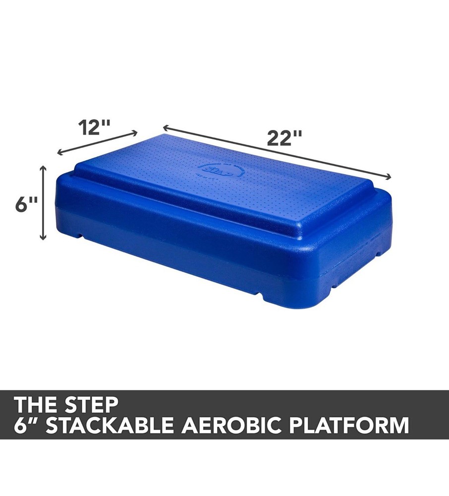 Blue Stackable Aerobic Exercise Platform: Non-Slip, Compact, 250 lb Capacity
