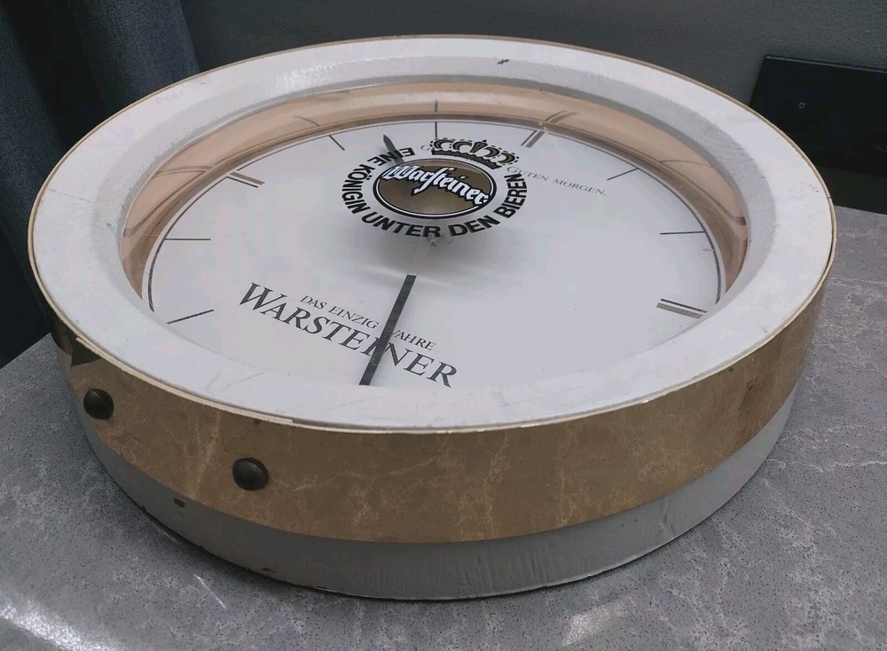 Vintage WARSTEINER Wall Clock Large Bar RESTAURANT DECOR