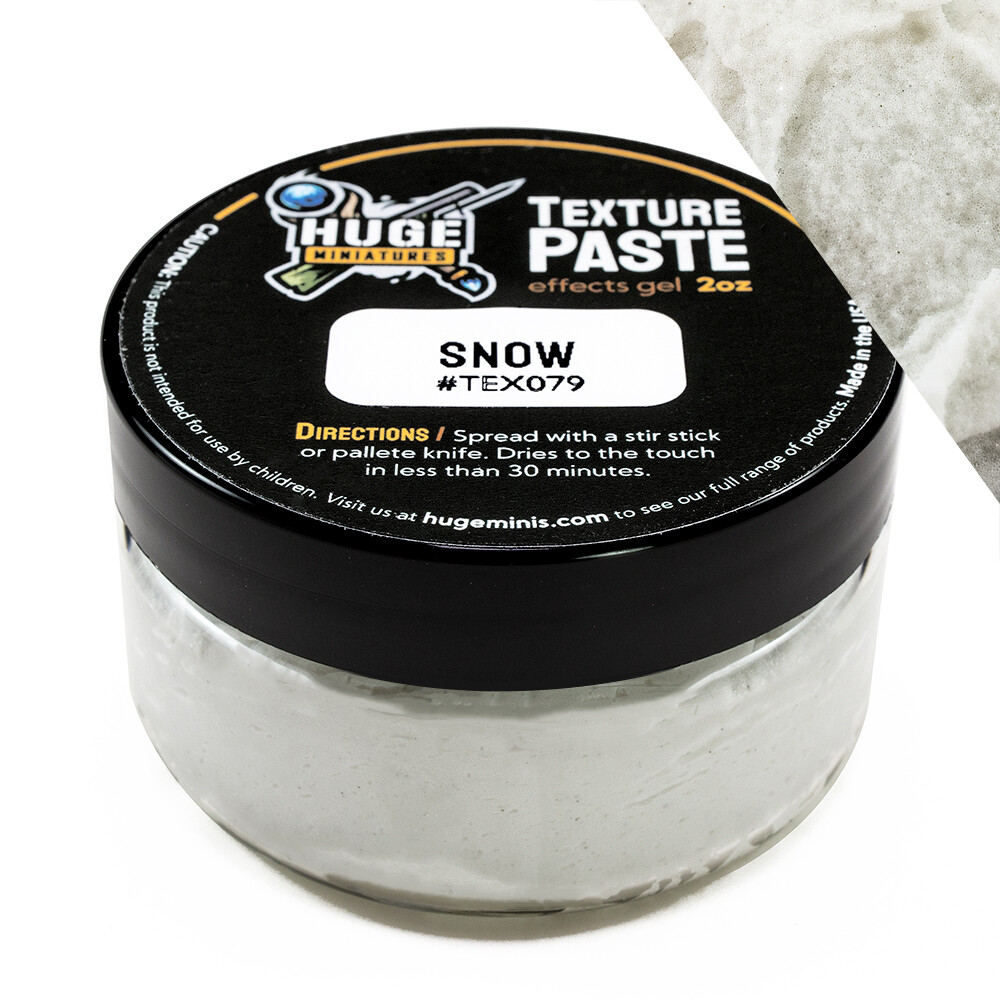 Huge Miniatures Texture Paste, Snow Model Basing Paint – 2oz Resealable Jar