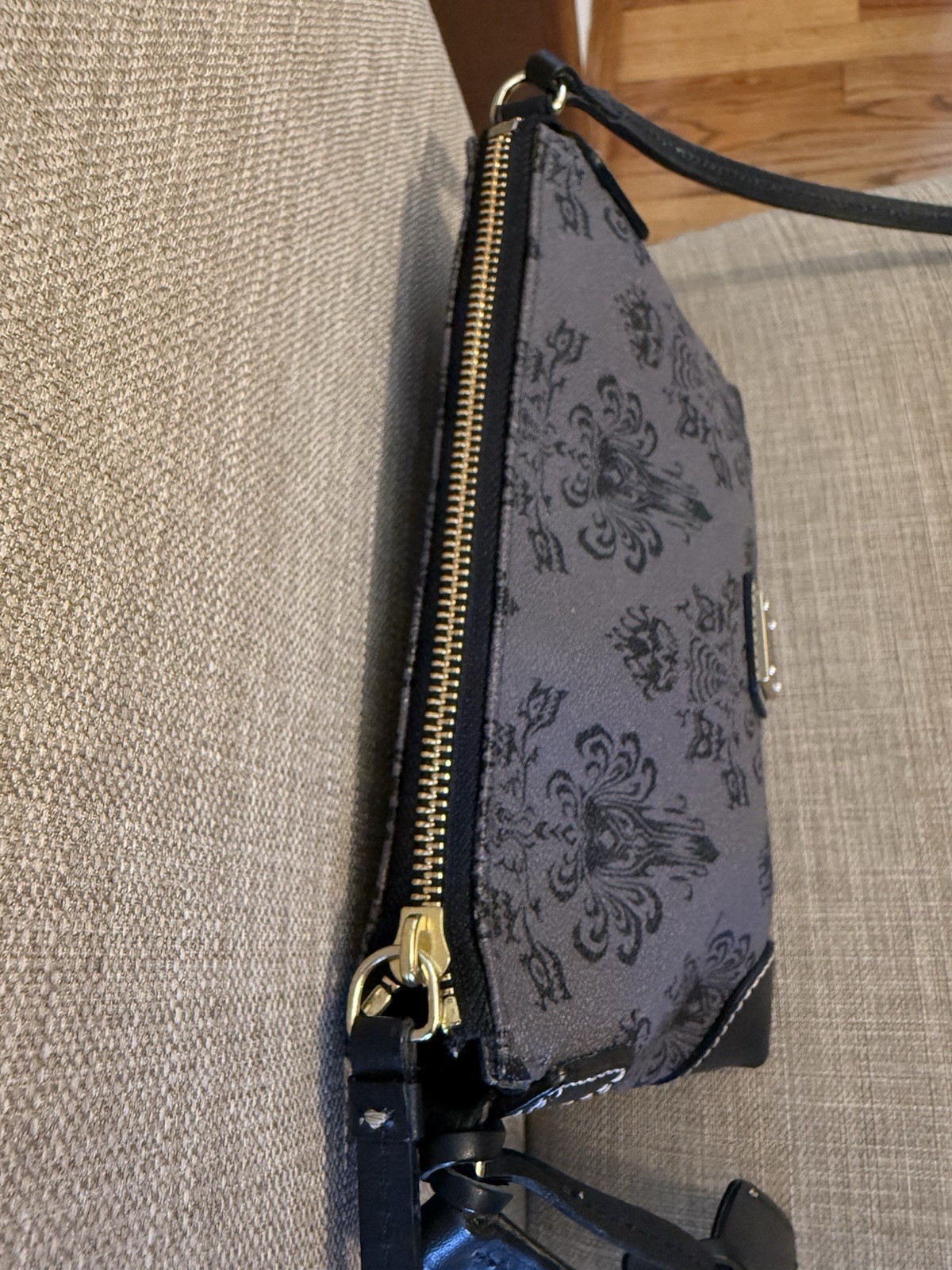 Dooney & Bourke Disney Haunted Mansion Wallpaper Crossbody Pouchette Purse Rare