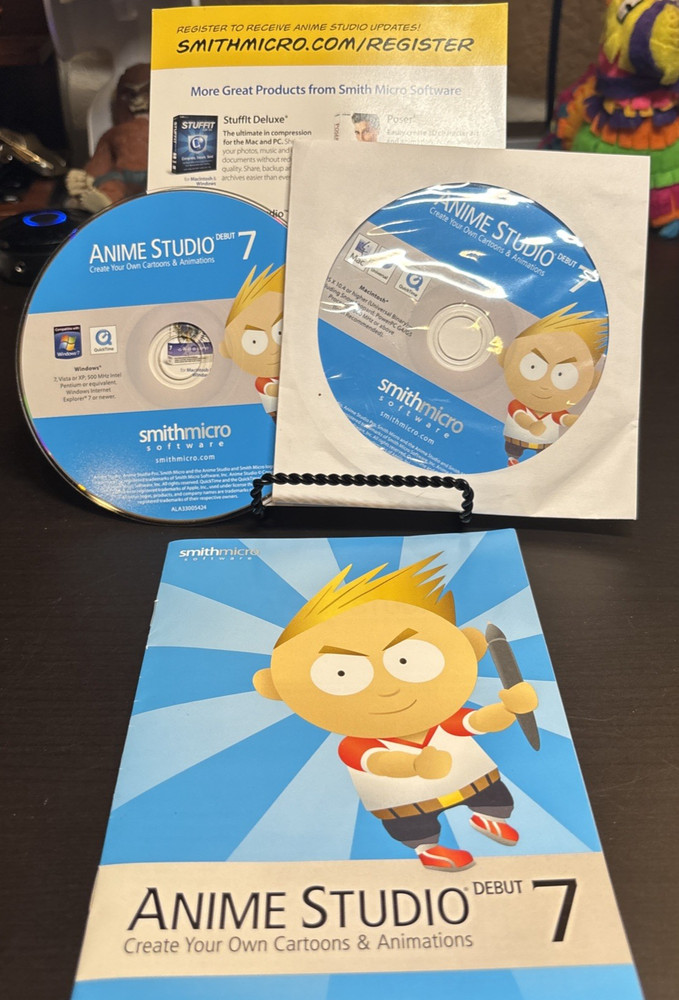 Anime Studio Debut 7 PC/Mac Animation Software Smith Micro Complete (Box Wear)