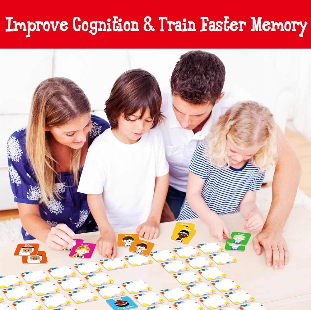72 PCS Memory Matching Game, 36 Pairs Difference Face Memory Cards Never Forget