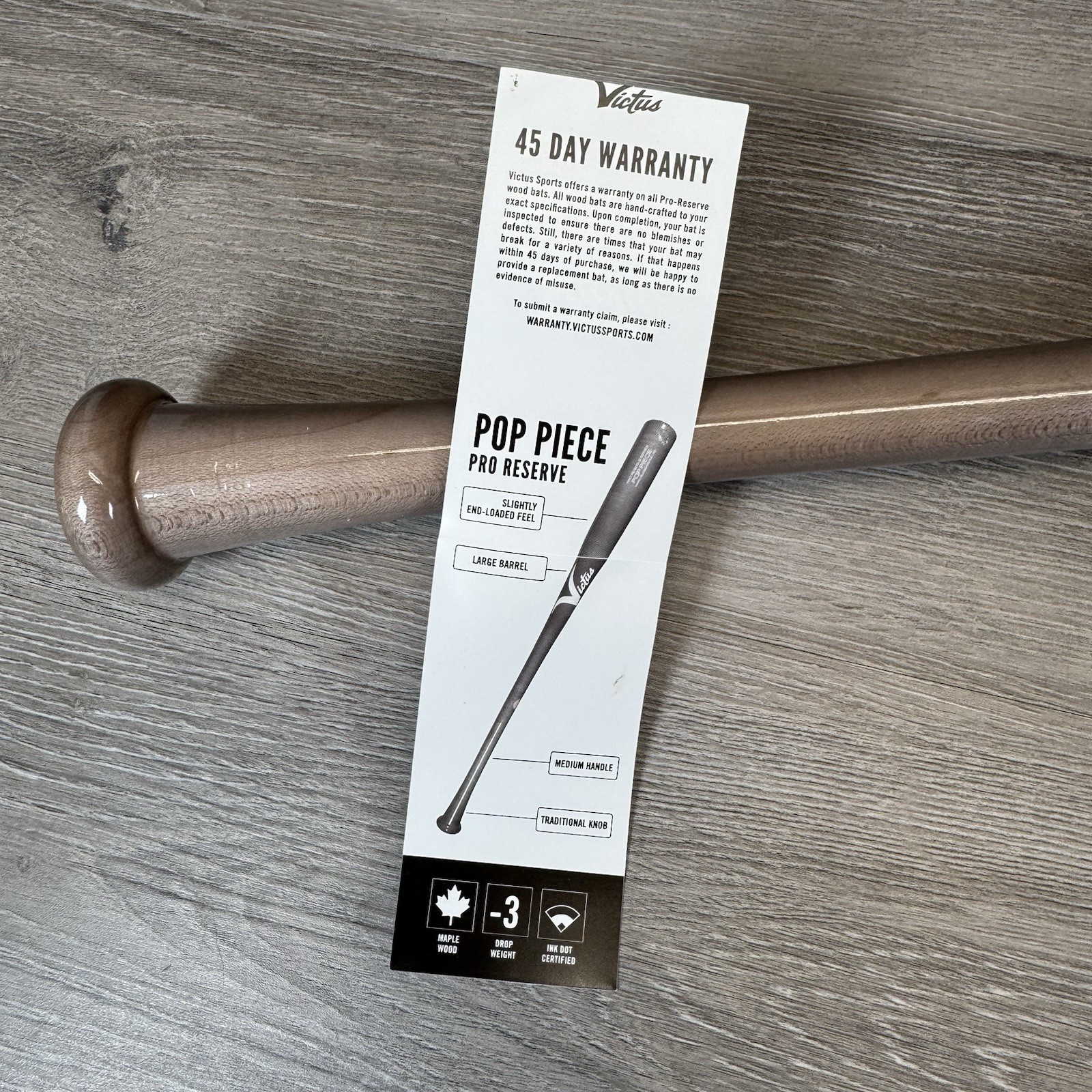 New Victus Pro Reserve 'Pop Piece' Maple Wood Baseball Bat VRWMPP 32 Inch -3