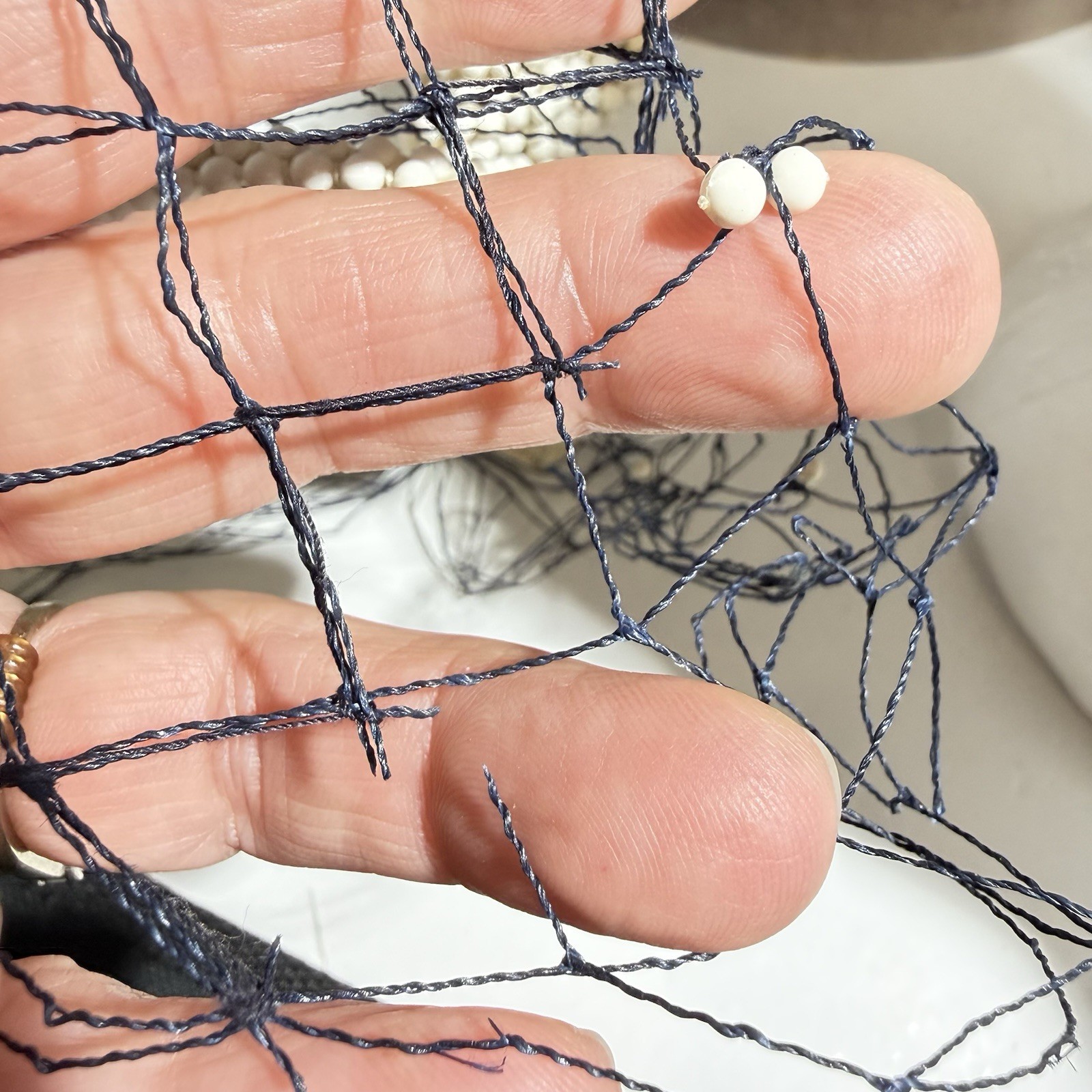 BES-BEN 1940s LOT Hat Original Box White Beaded Bows Job Lot for repair Vintage