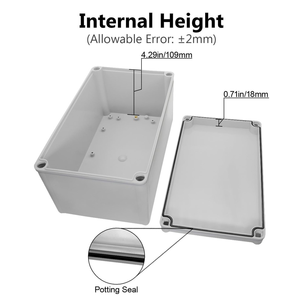 Compact Gray ABS Plastic Junction Box with Rating - Ideal for DIY Projects