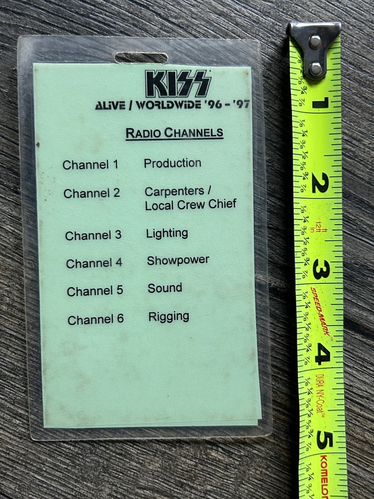 KISS LAMINATE PASS Reunion Tour Set List HardLuckWoman +Pyro Cues 2 Vintage Kiss