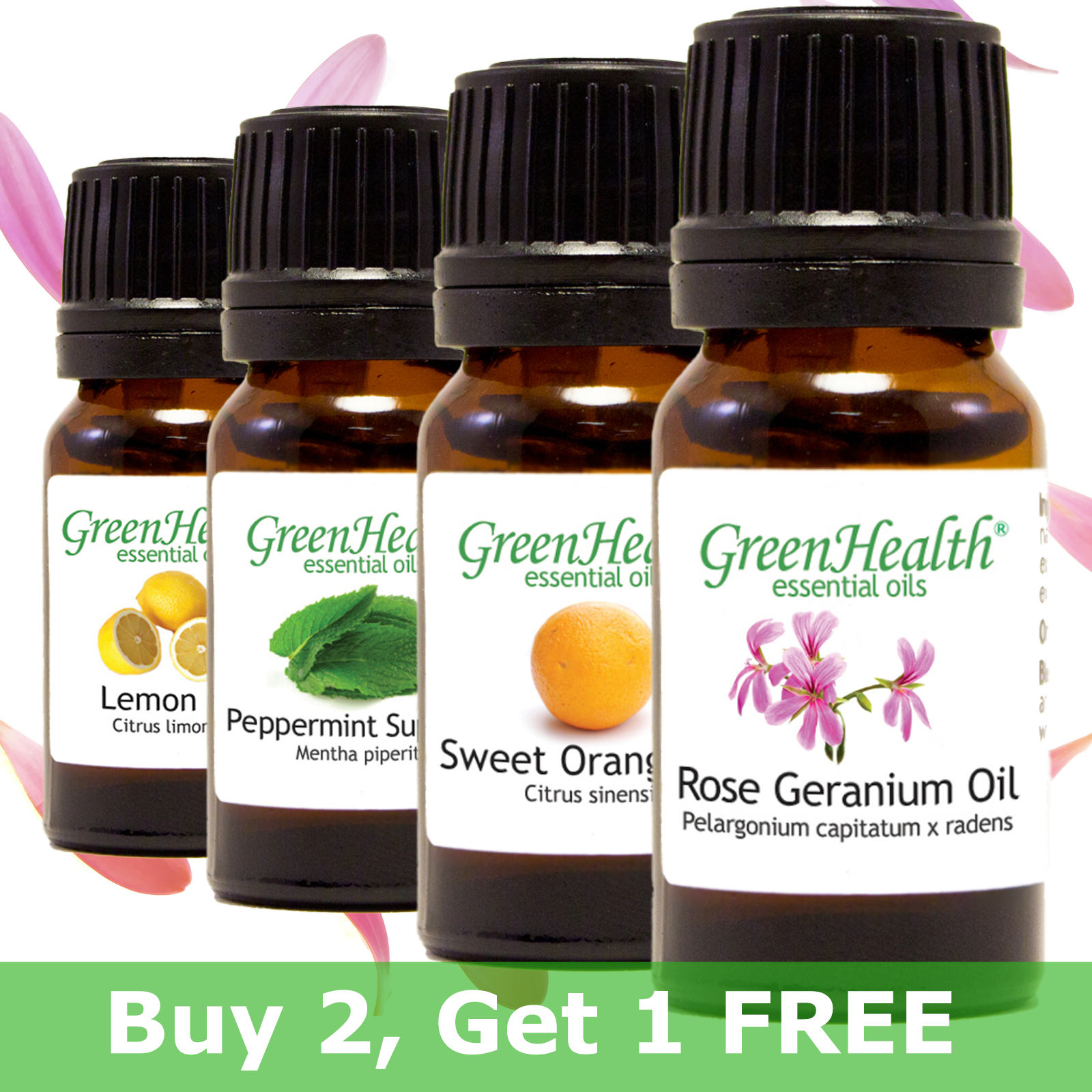 Essential Oils 10 ml - Pure & Natural - 50+ Popular Oils - GreenHealth