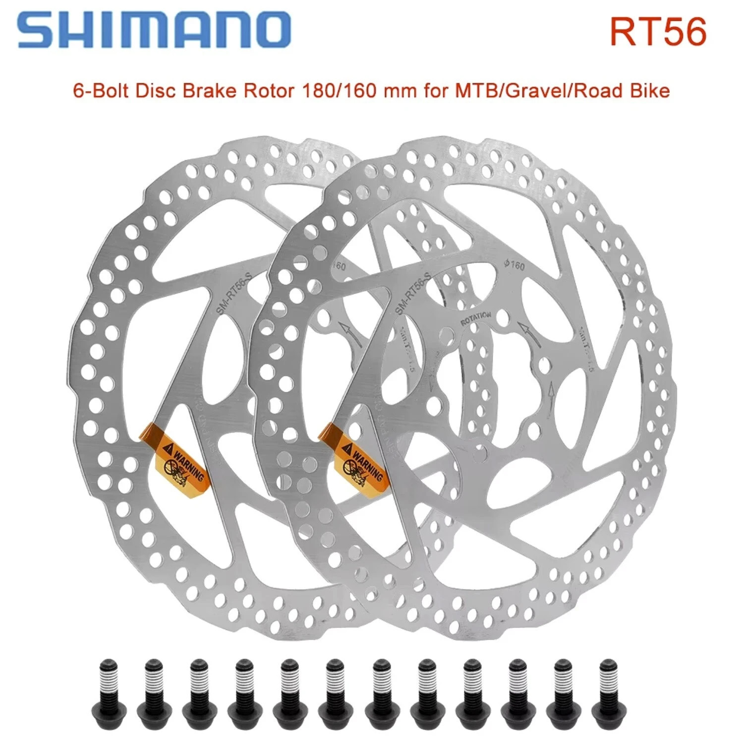 Shimano Deore SM-RT56 Disc Brake Rotor 160mm / 180mm, 6-Bolt, MTB & Road Bike