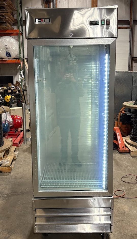 U-STAR USFZ-1D-G 29" Stainless Steel One Section Glass Door Reach-In Freezer