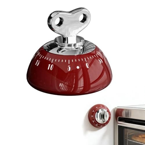 Retro Kitchen Timer Magnetic Mechanical 60 Minute Wind Up Timer No Red
