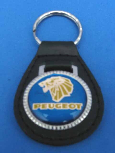 PEUGEOT BLACK LEATHER KEYRING KEYFOB #128