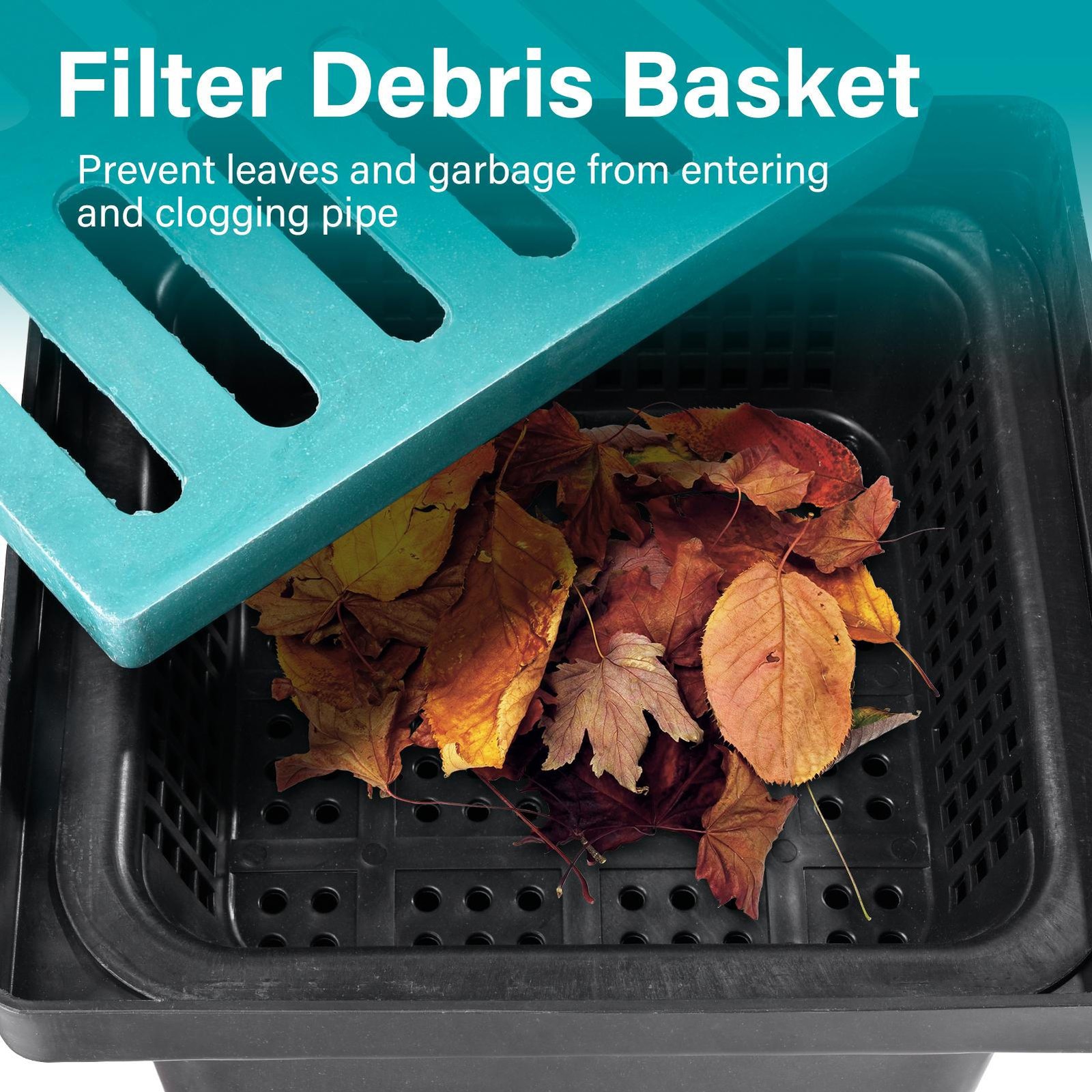 17x17in Catch Basin For Drainage With Fiber Glass Grate Debris Basket Drainage