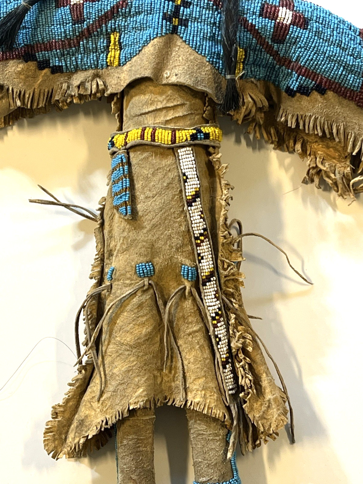 Antique Native American Lakota (Sioux) Indian Beaded Doll; 18 Inches; Late 1800s