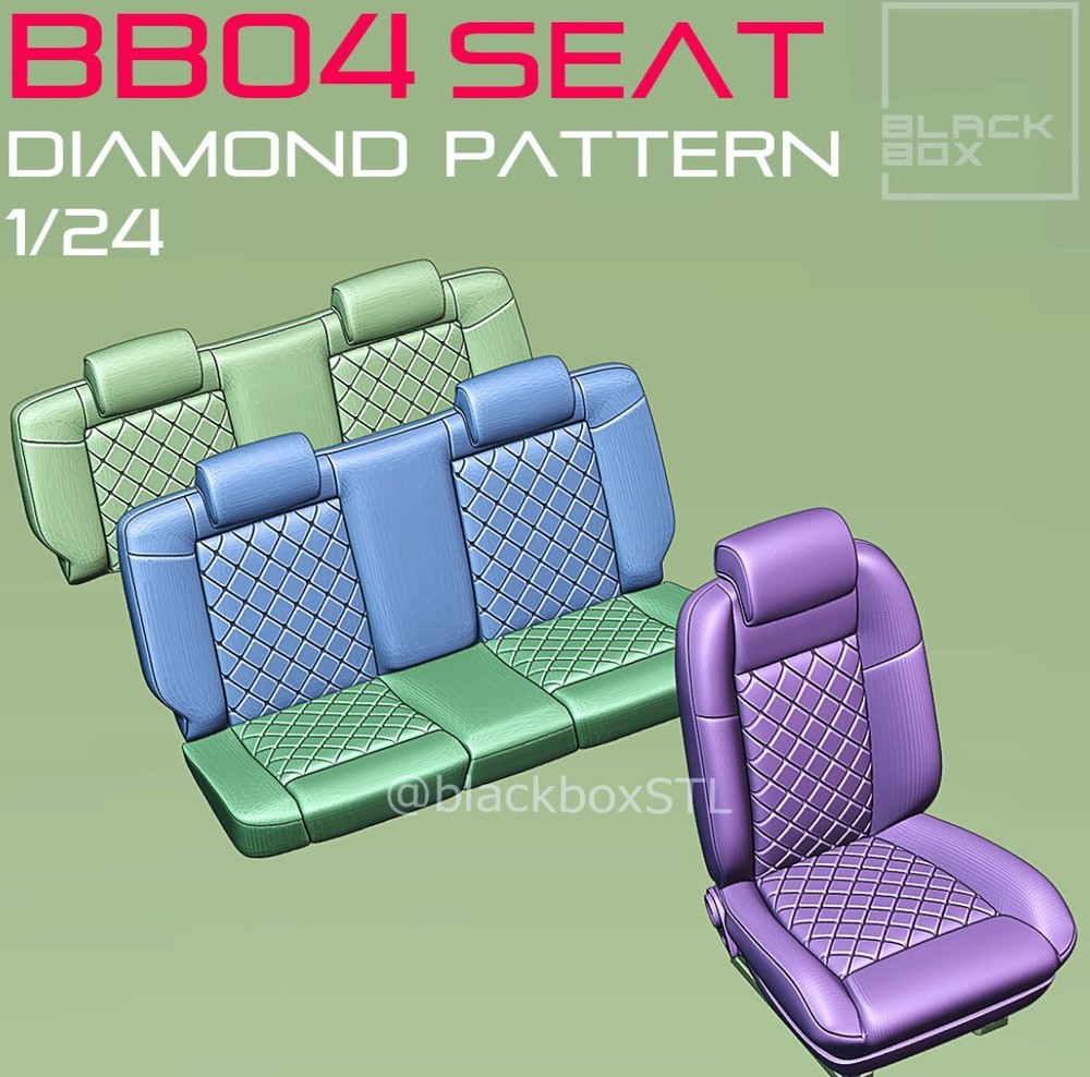 1/24 Scale 3d Resin Diamond Pattern Seat Set