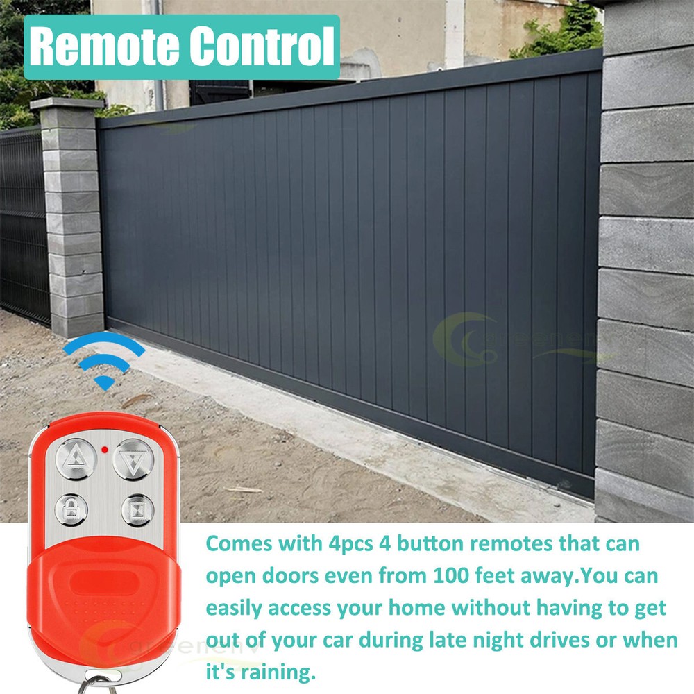 4400lbs Automatic Sliding Gate Opener Door Operator 4 Remote Control+APP Control